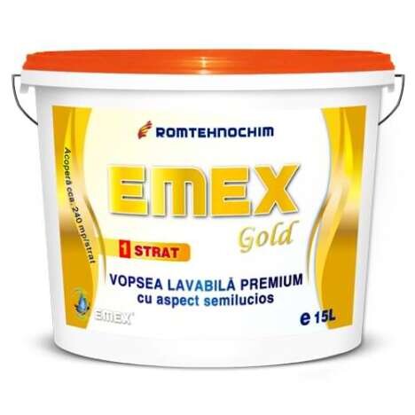 Vopsea Lavabila Premium ?Emex Gold? - Alb - Bid. 15 L